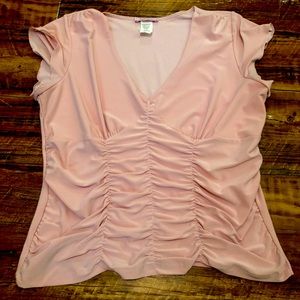 Pink ruched bodice top